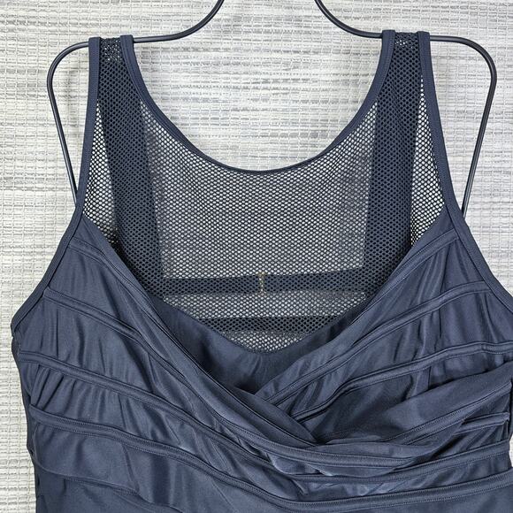 Adore Me One Piece Swim Womens Plus Size 2X Black Lilinoe Contour Plus Fishnet - Picture 15 of 16